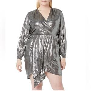NWT CCX x City Chic Ambiguous Party Dress in Gun Metal